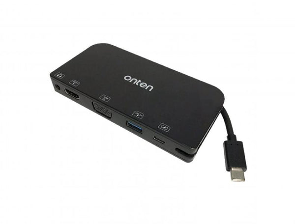 Cable Adaptador USB Tipo C a HDMI + USB Tipo B 3.0 + USB Tipo C + VGA OTN-9163 Onten