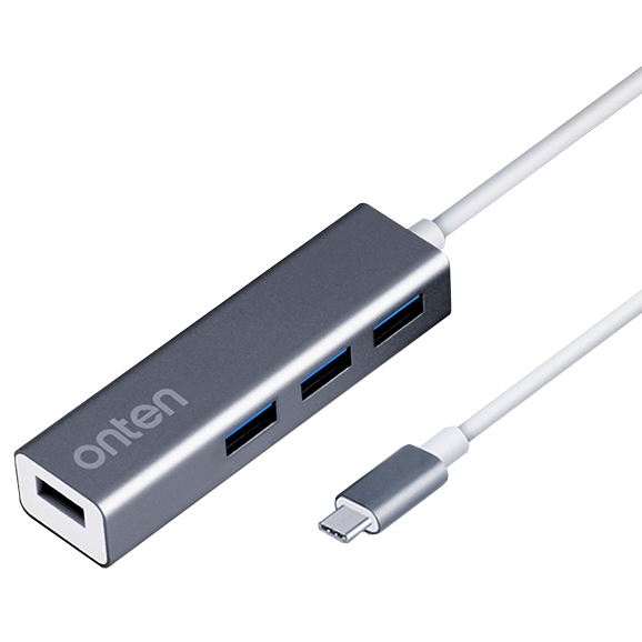 Hub USB Tipo C OTN-9596 Onten - Plateado