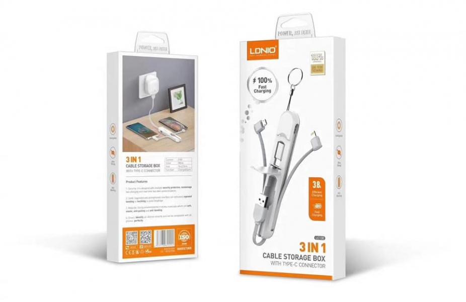 Cable Multiplataforma 3EN1 LC130 Ldnio - Blanco