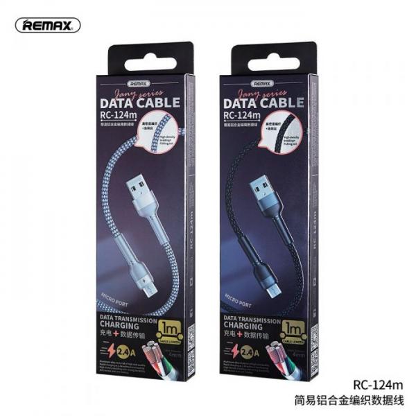 Cable USB Micro B RC-124M Serie Jany Remax - Plateado