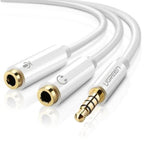 Cable 3.5mm Macho a 2 3.5mm Hembra AV141 Ugreen - 10789 Blanco