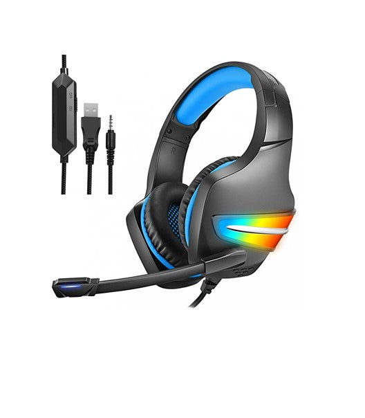 AUDIFONO GAMER 3.5 CON MICROFONO RGB J6 AZUL