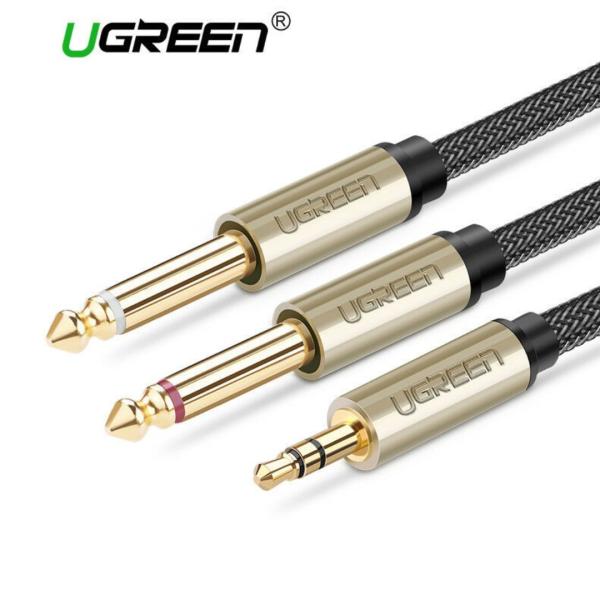 Cable 3.5mm Trs Macho a 2 6.35mm Ts Macho AV126 10618 Ugreen - 3M Gris