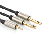 Cable 3.5mm Trs Macho a 2 6.35mm Ts Macho AV126 10619 Ugreen - 5M Gris