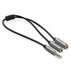 Cable 3.5mm Macho a 2 3.5mm Hembra AV141 30619 Ugreen - Negro