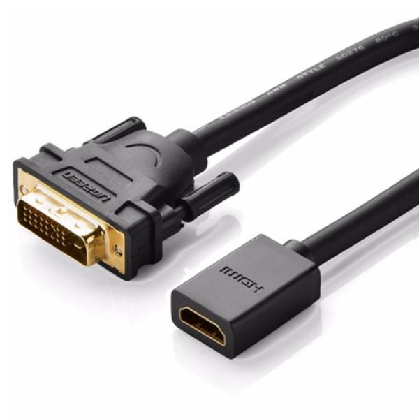 Cable DVI a Macho a HDMI Hembra 20118 Ugreen - 22CM Negro