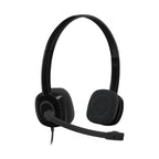 Headset Logitech H151 Stereo Alámbrico 3.5mm Micrófono Negro