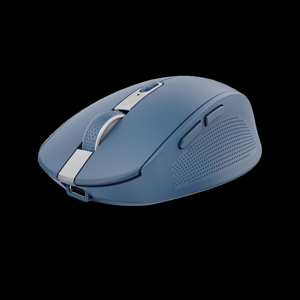 Trust Mouse Inalambrico Recargable Color Azul Silencioso - 24934
