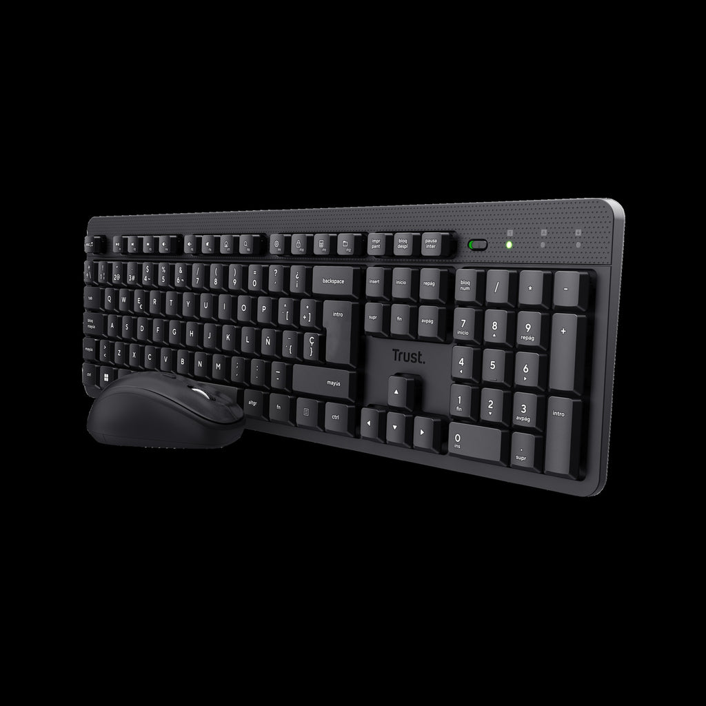 Trust combo de teclado y mouse inalámbricos y silenciosos ES ODY II - 25020