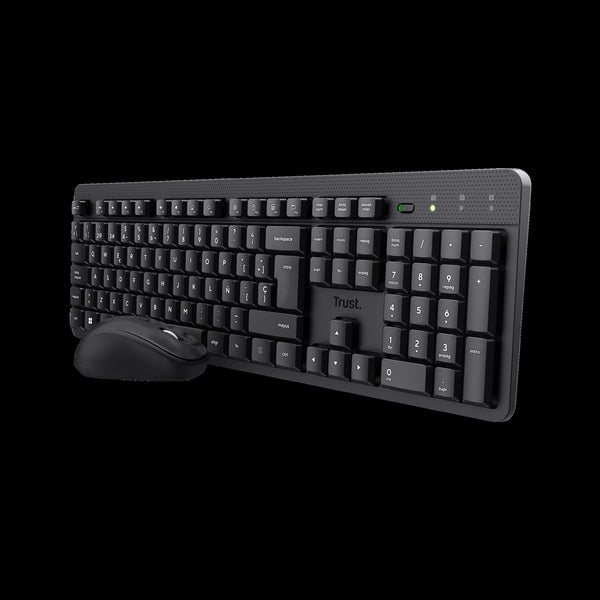 Trust combo de teclado y mouse inalámbricos y silenciosos ES ODY II - 25020
