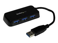 StarTech.com Adaptador Concentrador Hub Ladrón USB 3.0 Super Speed 4 Puertos Salidas Portátil para Ordenador Portátil - Negro (ST4300MINU3B) - Hub