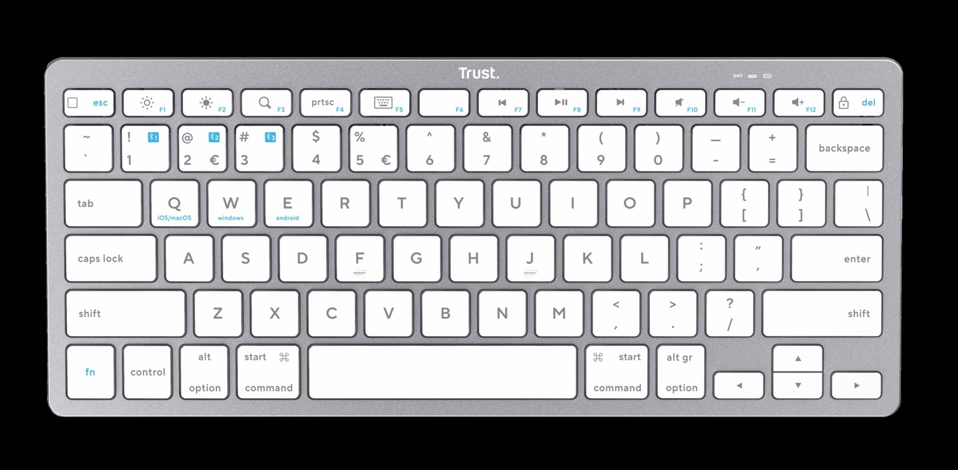Trust teclado ES bluetooth inalambrico ultrafino para PC, ordenador portatil, tableta y smartphone - 24654