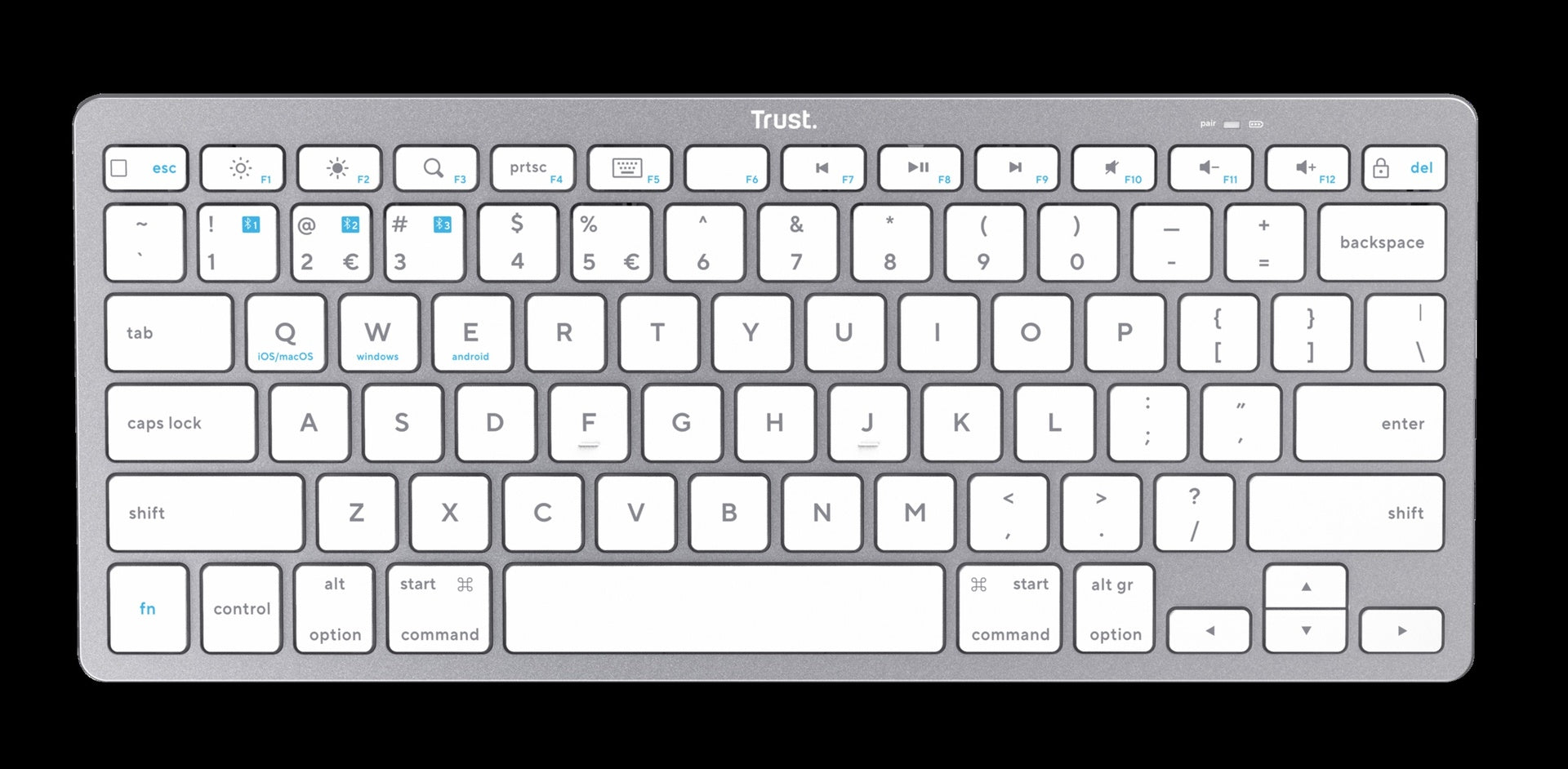 Trust teclado ES bluetooth inalambrico ultrafino para PC, ordenador portatil, tableta y smartphone - 24654