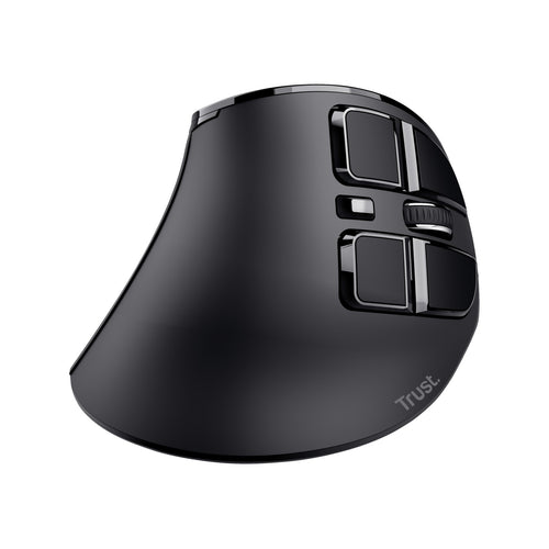 Trust mouse ergonómico inalámbrico recargable negro 23731