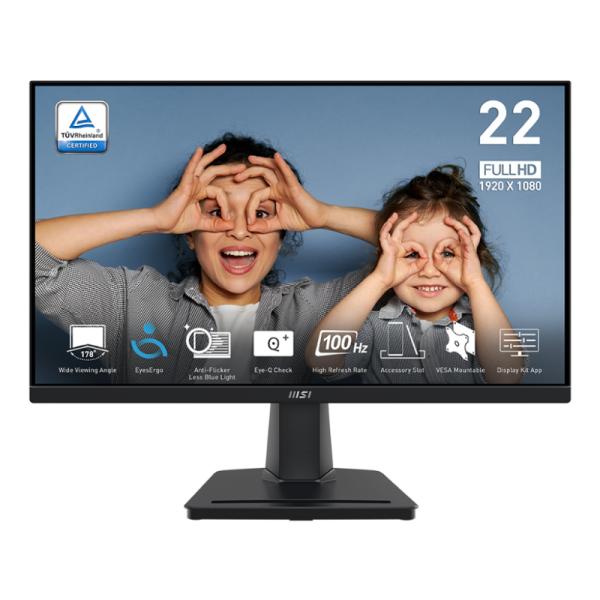 Monitor Msi PRO MP225V 21.45" Plano 1920 X 1080 100 Hz ANTI-GLARE HDMI 9S6-3PE0CM-003 - Negro
