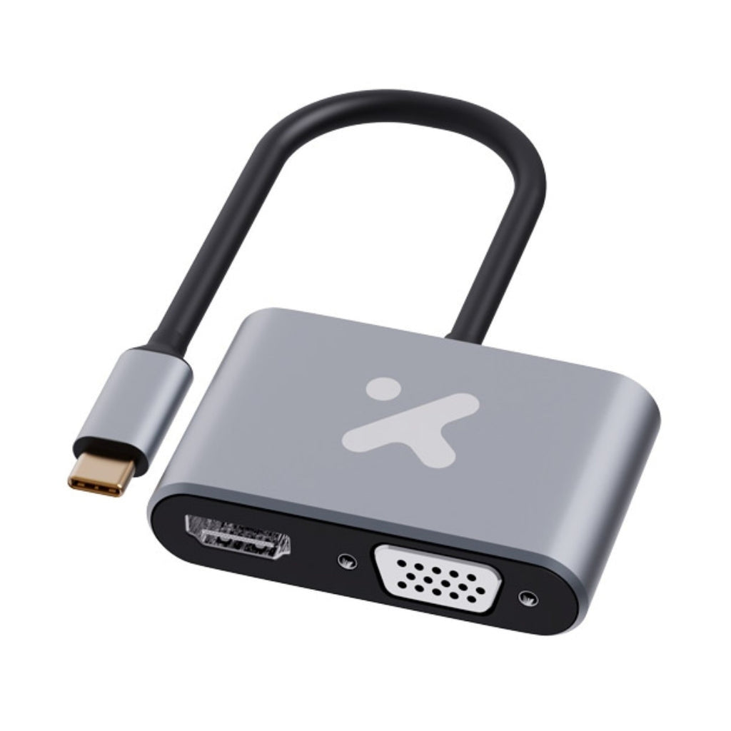 Xtech video adapter USB type c HDMI female VGA female aluminum 2 in 1 XTC-542