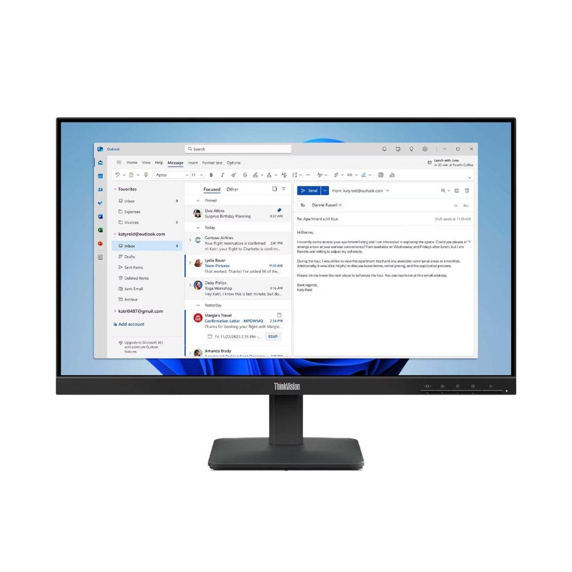 Monitor Lenovo ThinkVision S24-4e 23.8" IPS FHD HDMI VGA Imagen principal del producto