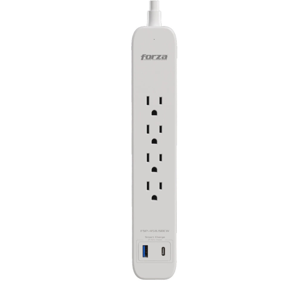Forza protector voltaje 4 tomas + 1 usb-a c 500J wh