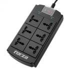 Forza protector 6 tomas universal 110 240V nema plug