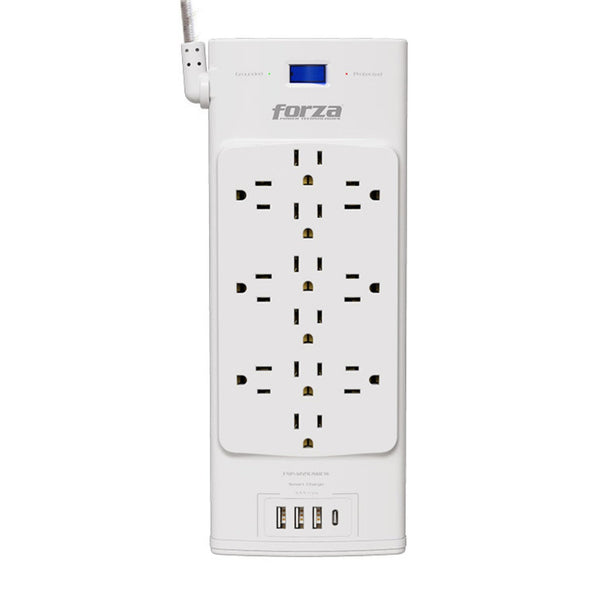 Forza Protector de Voltaje 12 Tomas y 4 USB 2700J FSP-1221USBCW