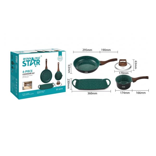Winning Star set de ollas aluminio antiadherente 4 Pza ST-5214 Imagen principal del producto
