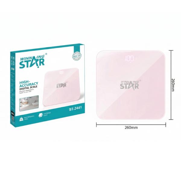 Winning Star Báscula Digital ST-2441 Vidrio Templado Hasta 180KG