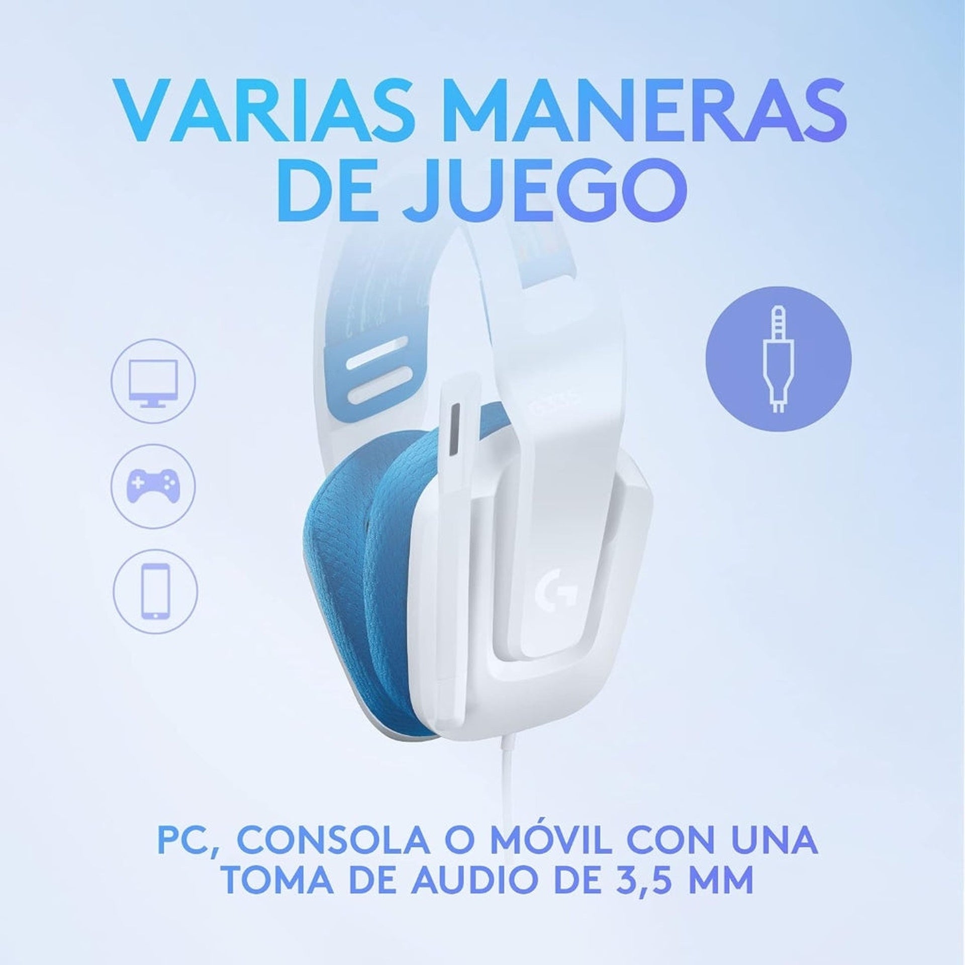Headset gaming Logitech G335 alámbrico 3.5 mm ligero Imagen principal del producto