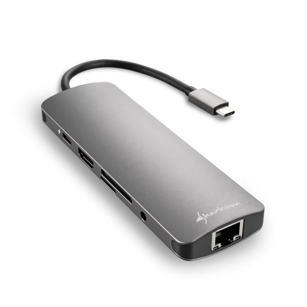 Hub Sharkoon USB 3.0 Type C Combo Gris Imagen principal del producto