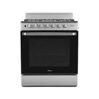Midea Cocina a gas 30 pulgadas silver 6 quemadores capelo hierro fundido MGS30FS1BEABG