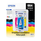 Epson Botella Tinta T664 Pack 3 Colores Cian, Magenta, Amarillo