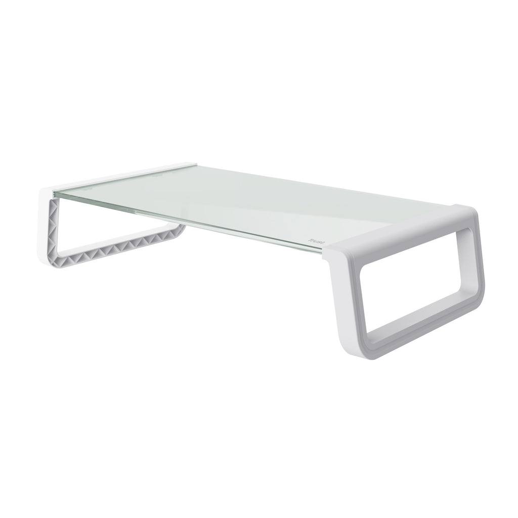 Trust Soporte Monitor Cristal Templado Blanco Elegante