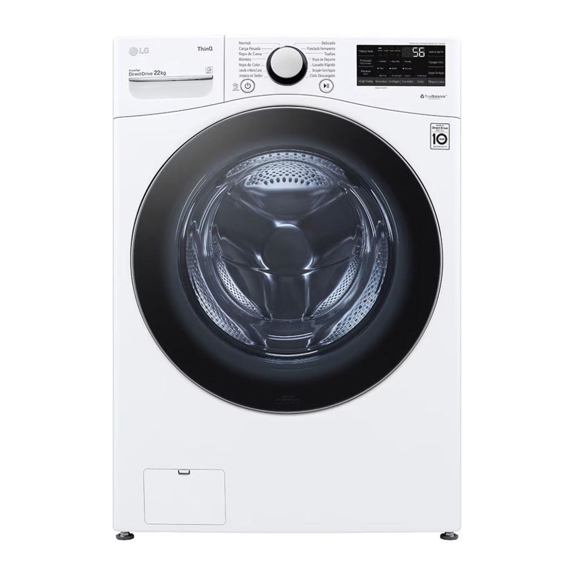LG Lavadora Fornt  loading 22 kg white WM22WV26R