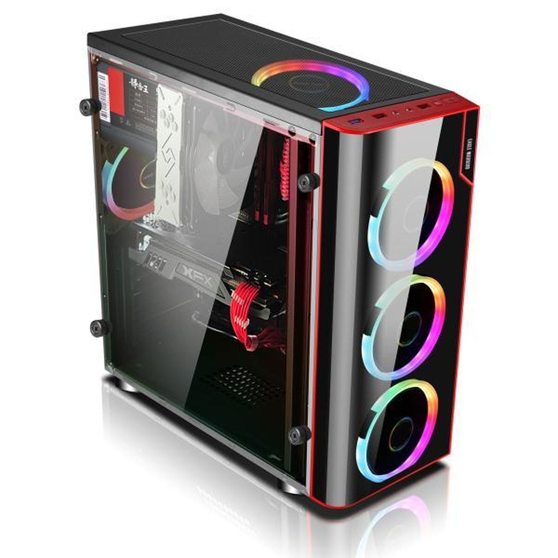 Case gaming RGB Eagle Warrior CG06Z3RA001C mid tower ventiladores 3 de 120 mm con vidrio lateral y panel acrílico frontal Imagen secundaria del producto