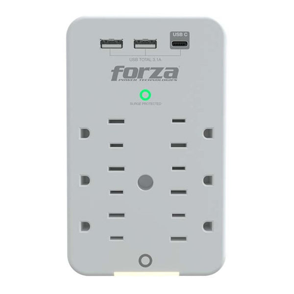 Forza FWT-631USBC Protector Sobretension Montaje Pared 125V