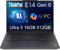 Laptop Lenovo ThinkPad E14 Gen 7 abierta en un escritorio de oficina