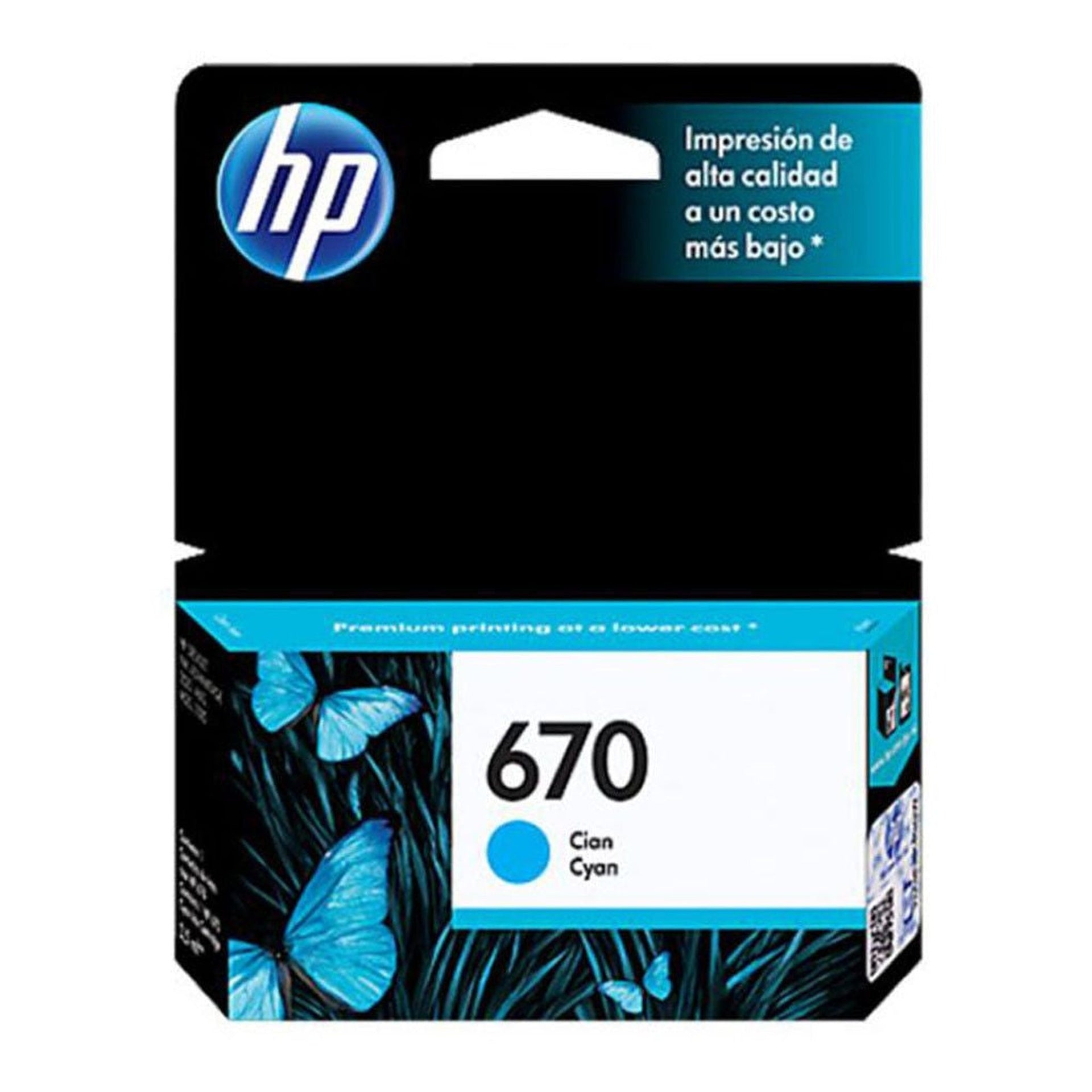HP 670 - Cián - original Ink Advantage - cartucho de tinta
