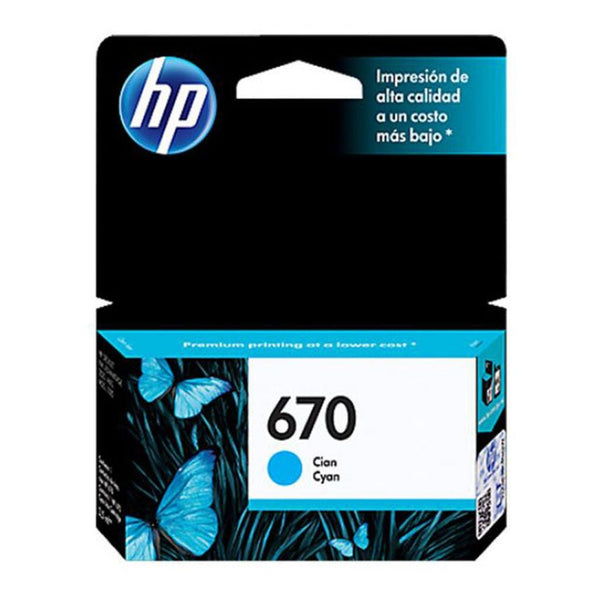 HP 670 - Cián - original Ink Advantage - cartucho de tinta
