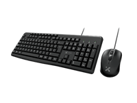 Xtech - Keyboard and mouse set - Wired Spanish - USB - Black - Multimedia XTK-302S
