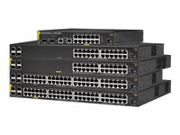 HPE Aruba 6000 48G Class4 PoE 4SFP 370W Switch - Conmutador - Gestionado 48 x 10/100/1000 (PoE+) + 4 x Gigabit SFP