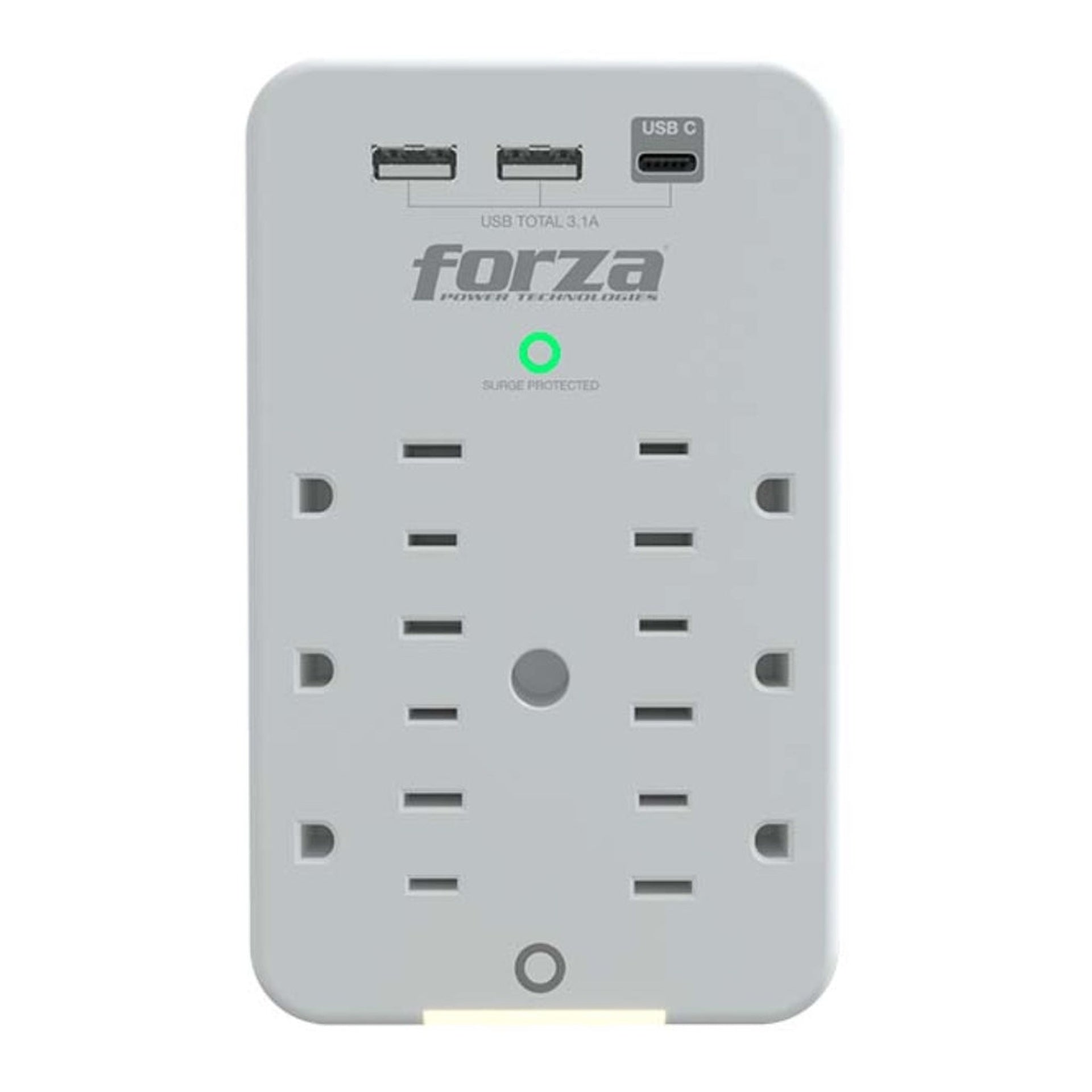 Forza FWT-631USBC - Protector contra sobretensiones (montaje en pared) - CA 125 V 1875 vatios