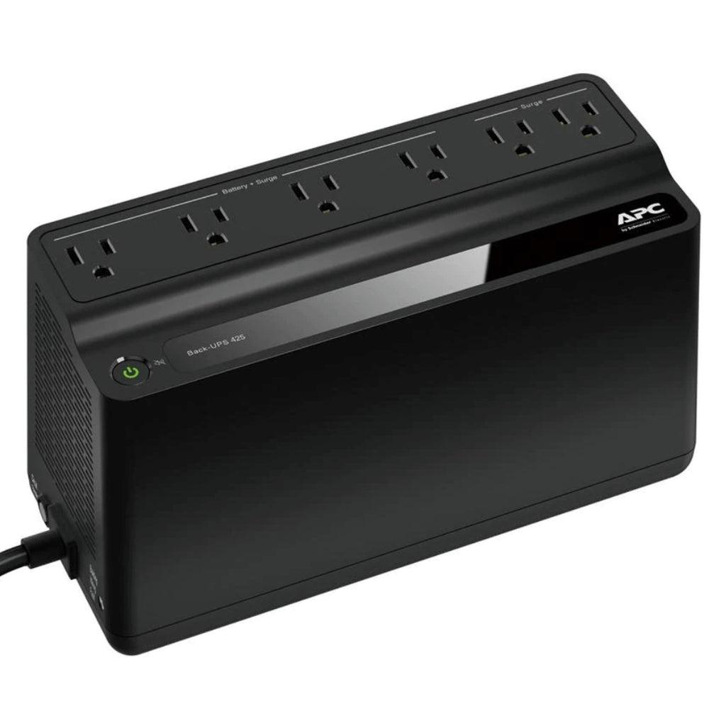 APC Back-UPS BE425M - UPS - CA 120 V 255 vatios - 425 VA - 1 x baterías - conectores de salida: 6 - negro