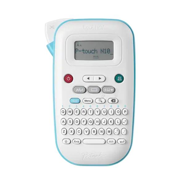 Impresora de Etiqueta Brother PTN10 Portátil Compatible con P-TOUCH Btag 12MM y con Teclado Qwerty - Blanco