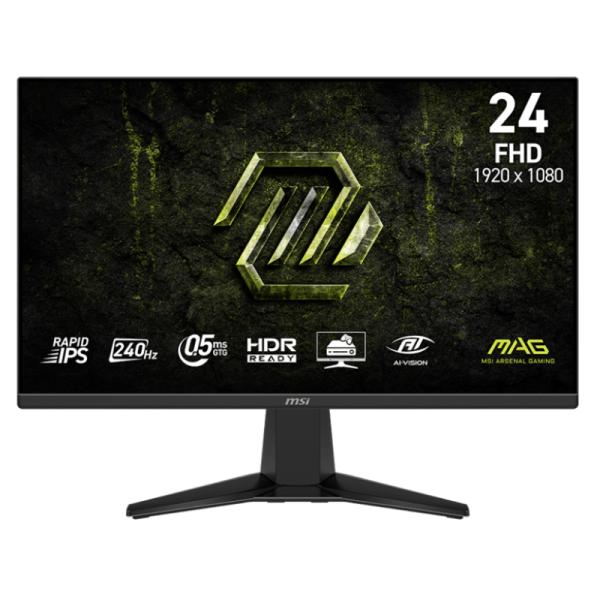 Monitor Gaming Msi Mag 245F X24 23.8" Plana 1920X1080 240HZ IPS Rápido Freesync Premium Displayport / HDMI 9S6-3BC81M-004 - Negro