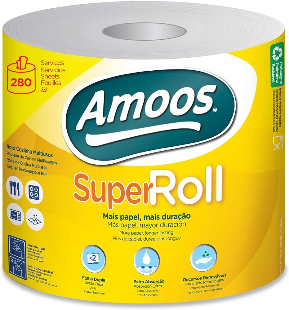 Amoos toalla mayordomo super roll doble hoja paq 6 Imagen principal del producto