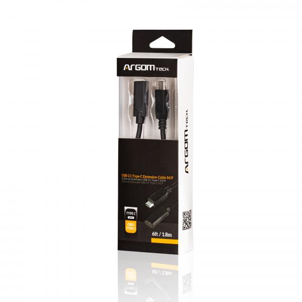 Cable Argom USB 3.1 type-c hembra a macho 1.8m Imagen secundaria del producto