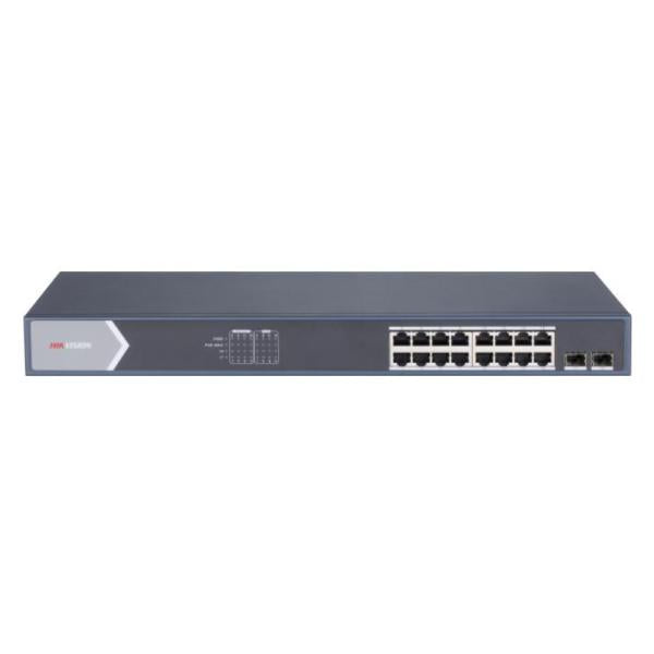Hikvision Switch 16 puertos POE gigabit administrable L2 DS-3E1518P-SI
