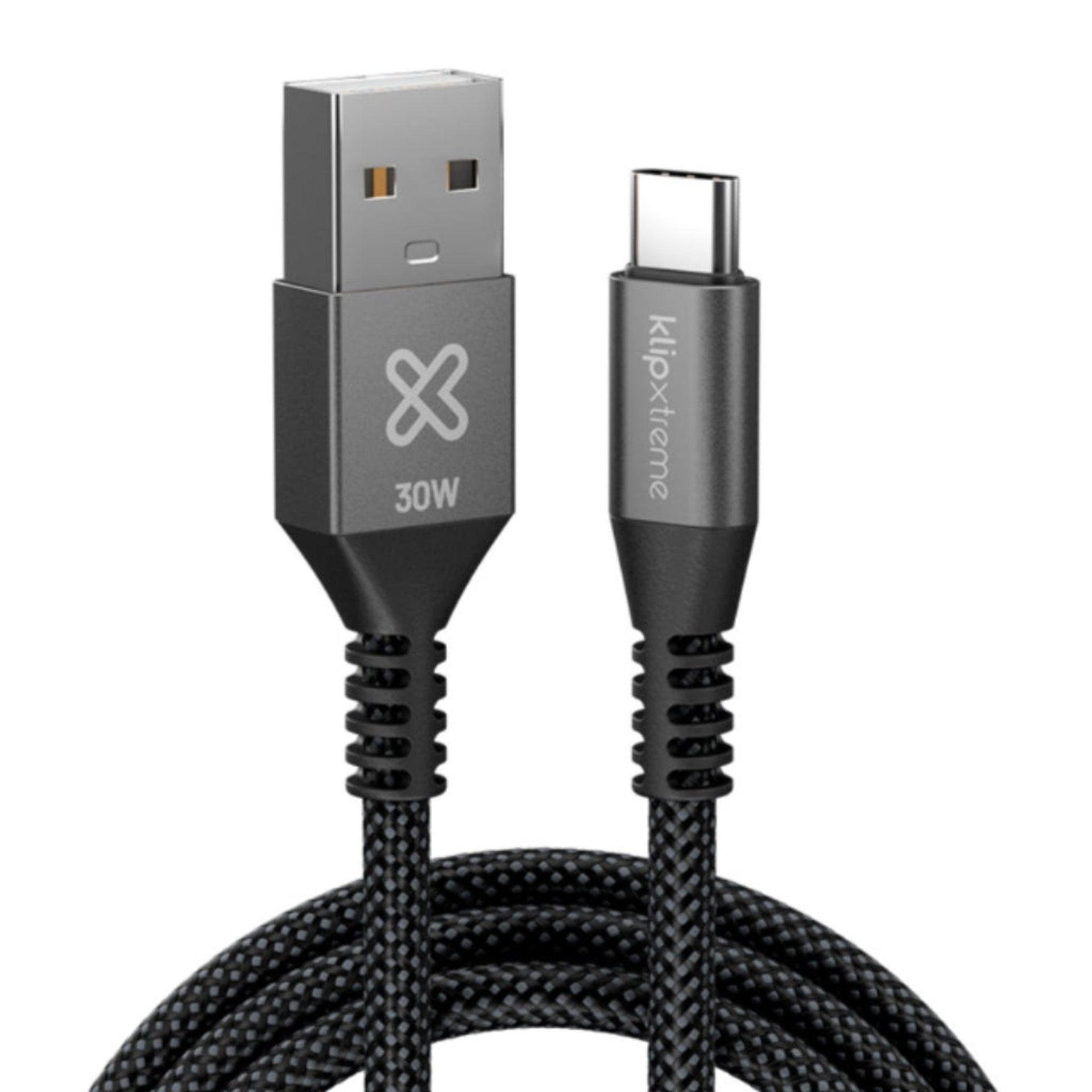 Klip Xtreme cable USB-C a usb-a trenzado 1M 30W carga rápida
