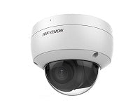 Hikvision 8MP/4K Cámara de red tipo domo fija Acusense con tecnología DarkFighter - Micrófono incorporado - Exterior