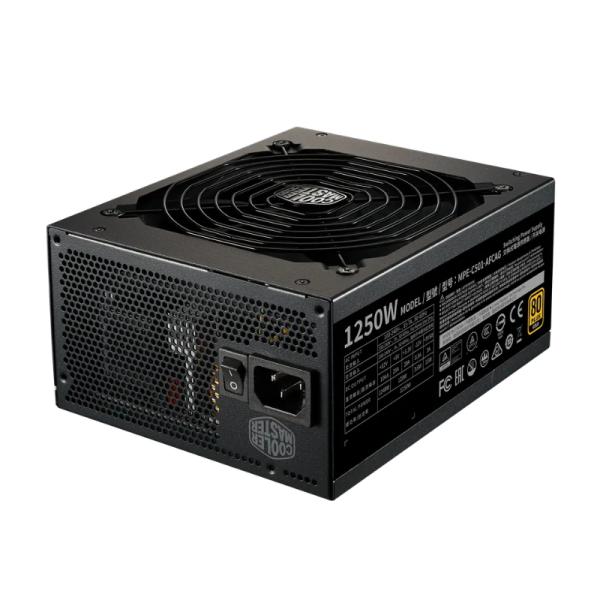 Fuente de Poder Cooler Master Mwe Gold 1250 V2 Atx 3.0 1250W 80 Plus Gold Full Modular Atx MPE-C501-AFCAG-3U2 - Negro