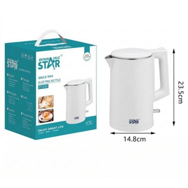 Hervidor Eléctrico Winning Star ST-2061 1000W 1.7l RSH-713-WST-110V-16691 - Blanco